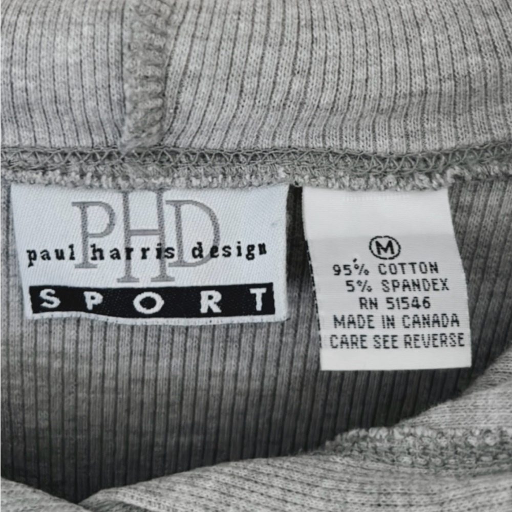 Vintage Paul Harris Designs Ribbed Hoodie Dress Grey Casual Lounge Women Medium - Picture 11 of 15